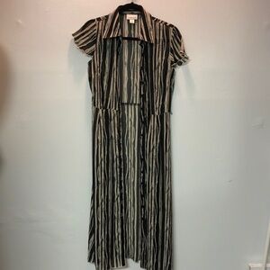 Vintage Bamboo Dress/Duster SzM elastic waist Button Down Fairy Whimsigoth